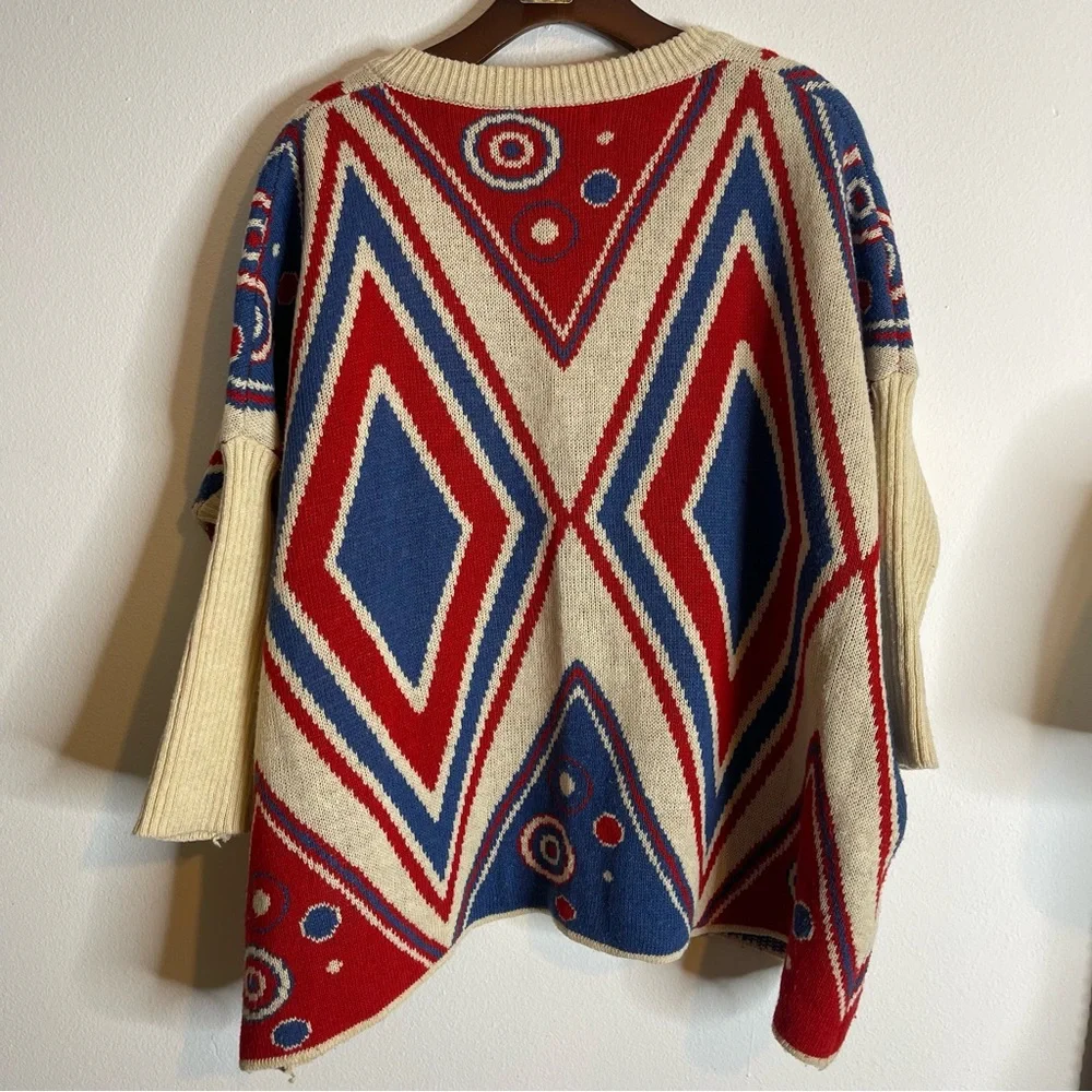 Love Spray Multicolor Oversized Knit V-neck Sweater - Picture 5 of 7